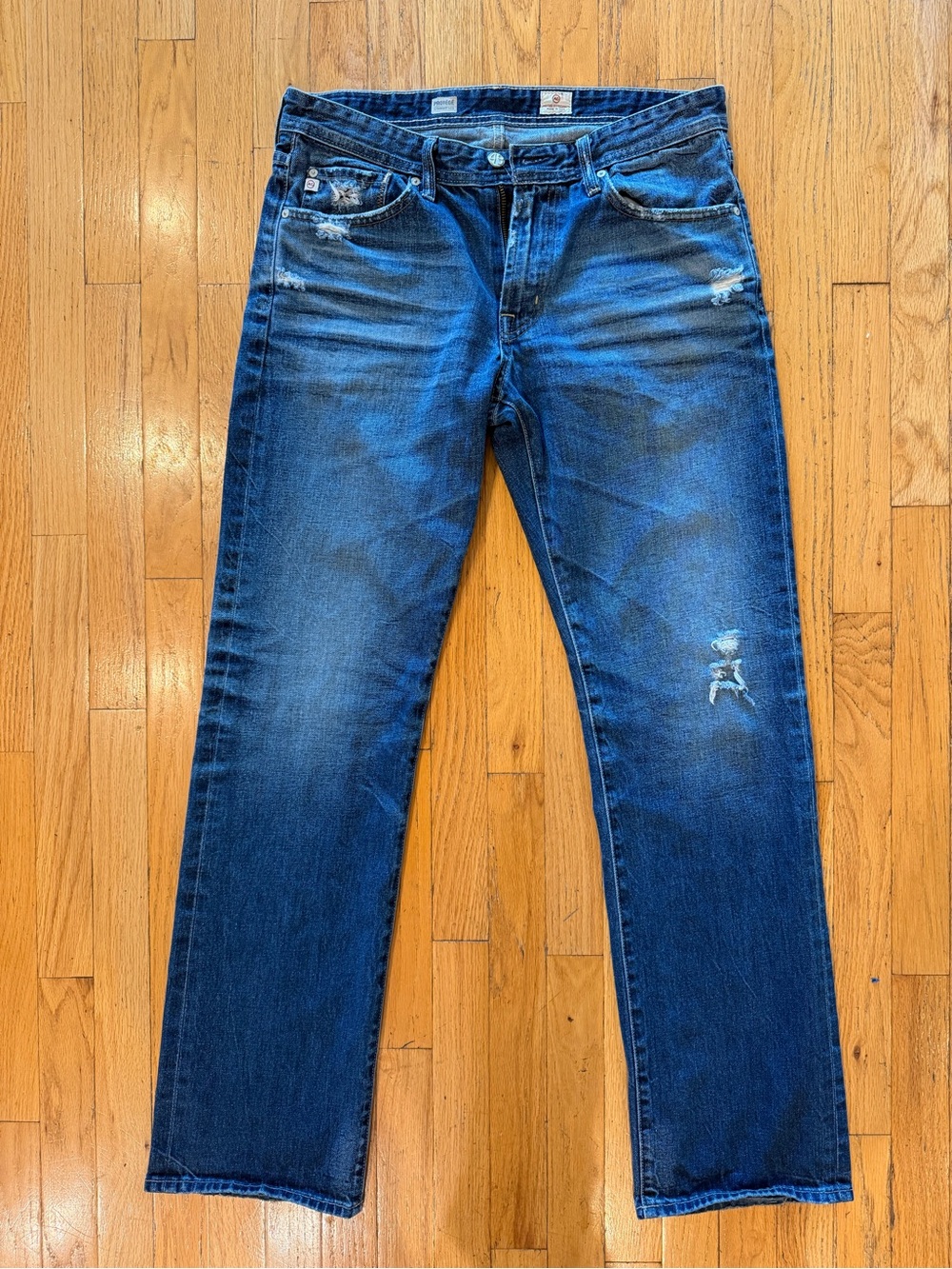 AG Protege Men’s Straight-Leg Jeans - Classic Distressed Denim